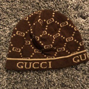 Gucci Beanie Umber/Beige AUTHENTIC